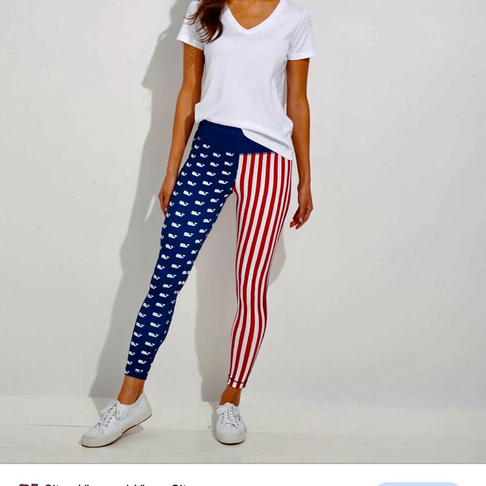 4th JULY! Vineyard Vines - Americana Flag Print Leggings